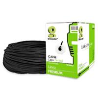 BOBINA BROBOTIX CAT5E UTP CCA EXTERIORES 305MTS NEGRO  CON GEL